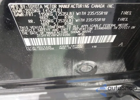 2015 Toyota Rav4 Limited from USA, damaged, VIN 2T3YFREV8FW174090